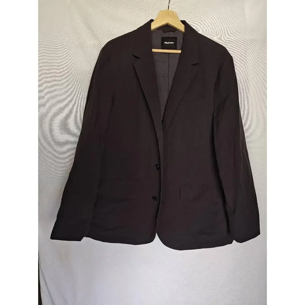 Rohan‎ Blazer Winter Fusion Charcoal Dark Gray Quilted Insulation 46 Two Button